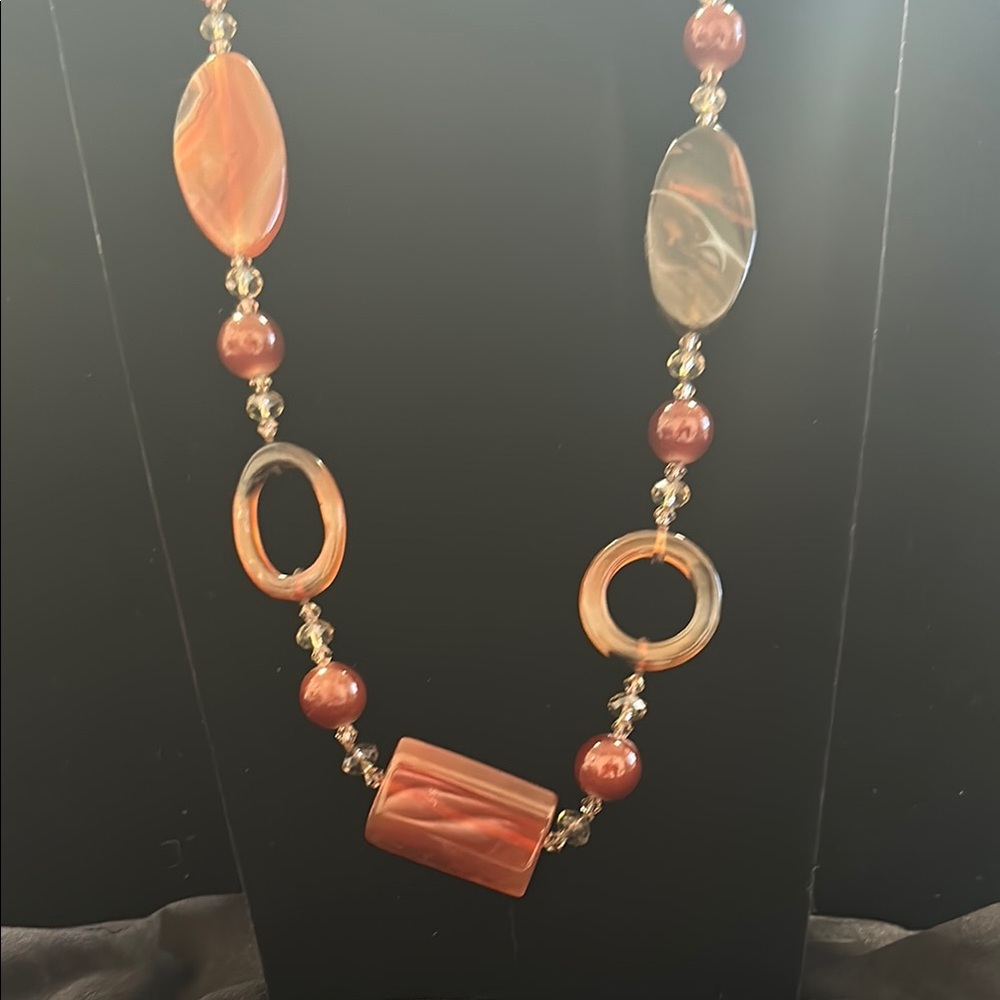 Elegant Orange Beaded Necklace